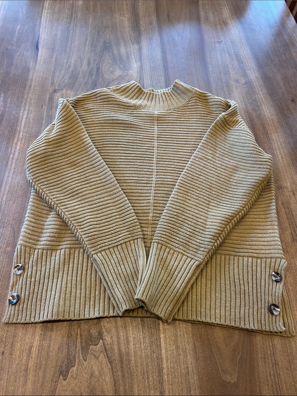 Women’s Ribbed Mock-Neck Sweater in Camel - Picture 10 of 10